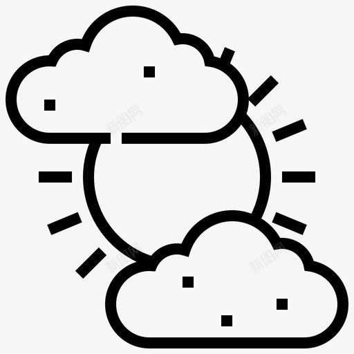 太阳云秋元素图标svg_新图网 https://ixintu.com 云 太阳 秋元素