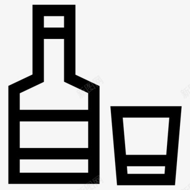 威士忌酒吧酒瓶图标图标