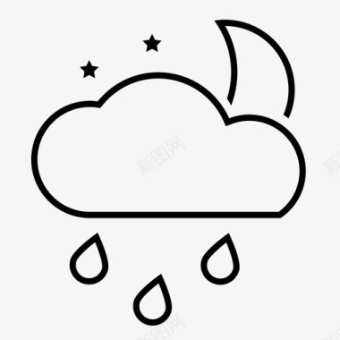 下雨晚上雨夜图标图标
