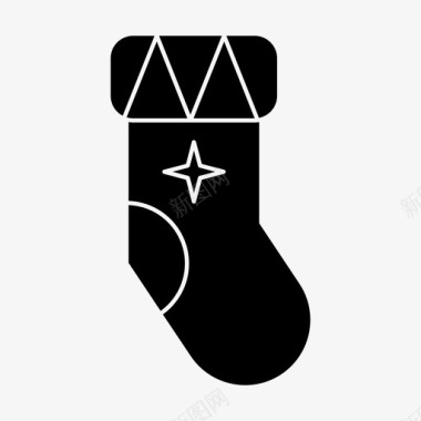 圣诞袜装饰袜子图标图标
