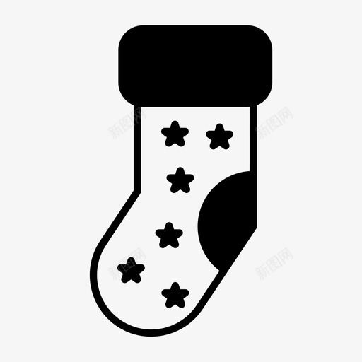 圣诞袜袜子填充物图标svg_新图网 https://ixintu.com 圣诞袜 袜子填充物