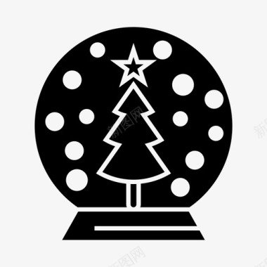雪球装饰圣诞雕文图标图标