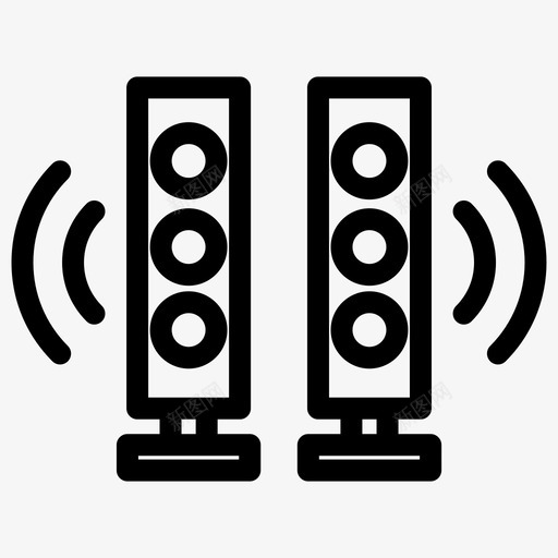 家庭影院娱乐家具图标svg_新图网 https://ixintu.com 娱乐 媒体 家具 家庭影院 电影 电影线性图标集