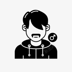 穿夹克的男人穿夹克的男人带夹克的男人化身图标高清图片