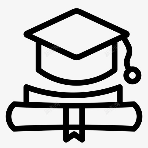 毕业学位文凭图标svg_新图网 https://ixintu.com 学位 文凭 毕业 法律 法律和正义线图标