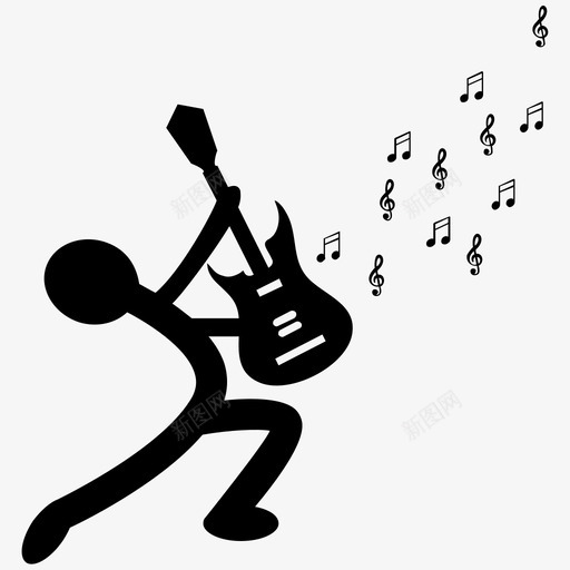吉他手音乐音符图标svg_新图网 https://ixintu.com 吉他手 节奏 音乐 音符 颤音