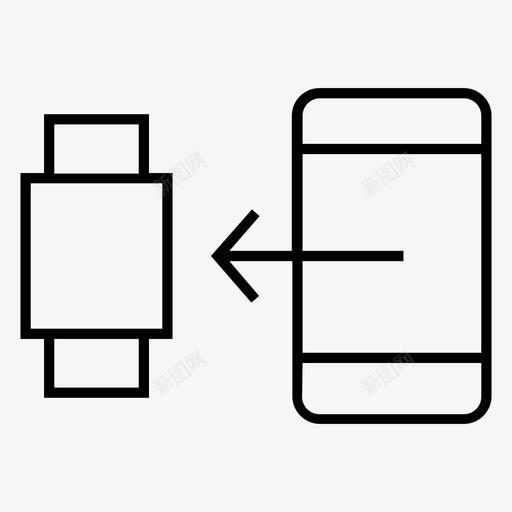 智能手表连接电话图标svg_新图网 https://ixintu.com 智能手表 电话 连接