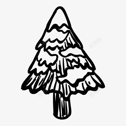 树圣诞树大自然图标svg_新图网 https://ixintu.com 圣诞树 大自然 松树 树 植物 雪