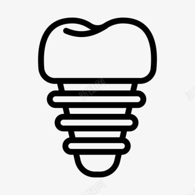 牙科植入物牙医医学图标图标