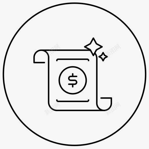 现金存款美元图标svg_新图网 https://ixintu.com 圈轮廓图标商业营销 存款 收入 现金 美元