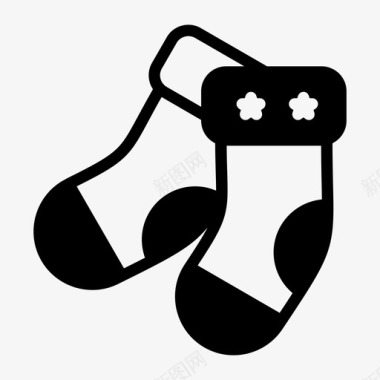 圣诞袜袜子冬天图标图标