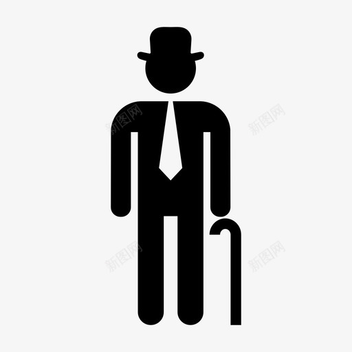 先生帽子领带图标svg_新图网 https://ixintu.com 先生 帽子 手杖 领带
