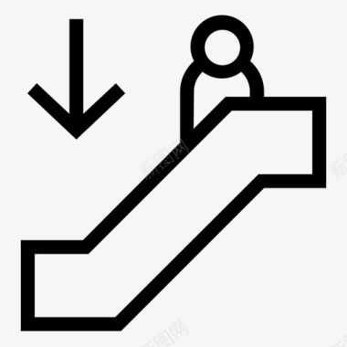自动扶梯下行楼梯图标图标