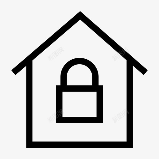 安全家房子图标svg_新图网 https://ixintu.com 安全 家 房子 财产 锁
