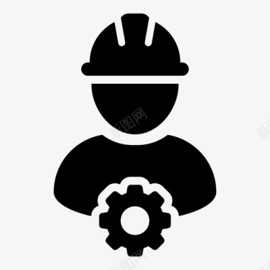 建筑工人企业齿轮图标图标