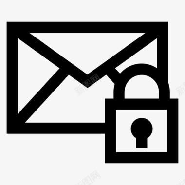 邮件信封锁图标图标