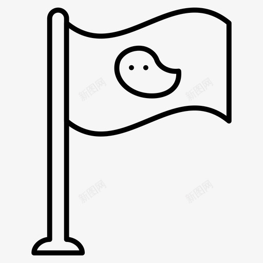 旗帜目标目的地图标svg_新图网 https://ixintu.com 万圣节 万圣节的细线图标 旗帜 目标 目的地