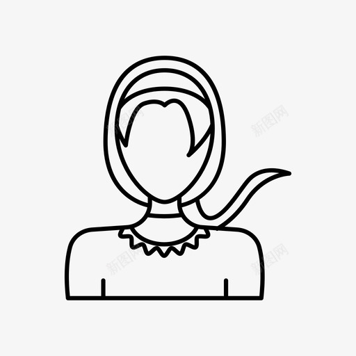 带发带的女人化身女性图标svg_新图网 https://ixintu.com 个人资料 化身 化身女人 女性 带发带的女人 长发