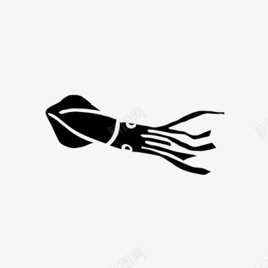 鱿鱼头足类深海图标图标