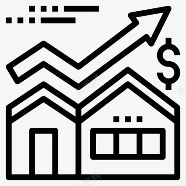 房价增长房地产市场图标图标
