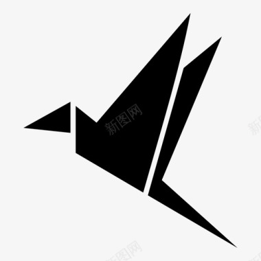 折纸艺术鸟图标图标