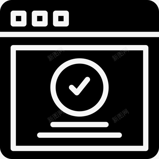 成功消息浏览器交互图标svg_新图网 https://ixintu.com Pretycons用户界面实心 internet 交互 成功消息 浏览器 用户 界面