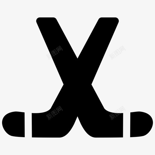 曲棍球棒冬季运动运动填充图标svg_新图网 https://ixintu.com 冬季运动 曲棍球棒 运动填充