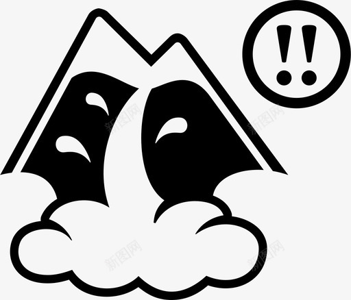 雪崩警告危险高山图标svg_新图网 https://ixintu.com 危险 滑雪 运动和健身 雪崩 雪崩警告 高山