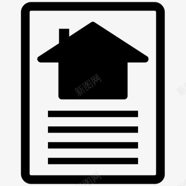 房屋合同协议文件图标图标