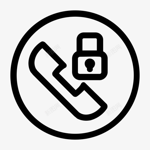 电话锁图标svg_新图网 https://ixintu.com 电话 锁