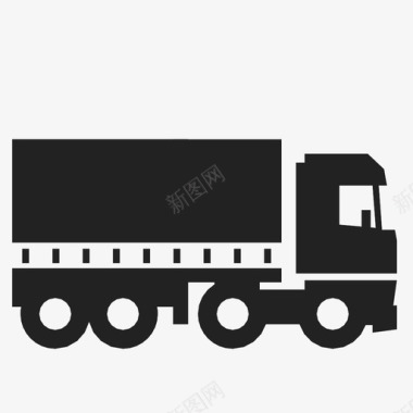 窗帘拖车运输运输和卡车图标图标