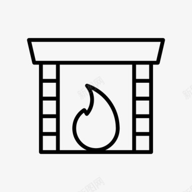 壁炉炉子冬季图标图标