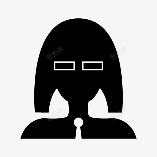 托尼娅女商人脸图标svg_新图网 https://ixintu.com 个人资料 女商人 女孩 托尼娅 眼镜 脸 领带