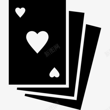 扑克牌纸牌赌场和赌博图标图标