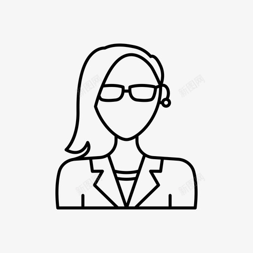 戴眼镜的女人化身耳环图标svg_新图网 https://ixintu.com 化身 化身女人 女性 戴眼镜的女人 耳环 雇员