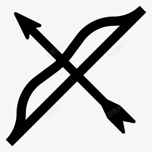 射箭箭弓和箭图标svg_新图网 https://ixintu.com 射箭 弓和箭 箭 运动