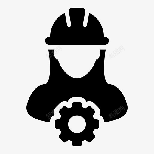 工人建筑工程师图标svg_新图网 https://ixintu.com 人员 女性 工人 工程师 建筑 建筑工人图标业务矢量样式32 齿轮