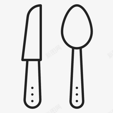 刀和勺餐具图标图标