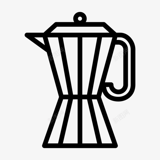 莫卡壶咖啡浓缩咖啡图标svg_新图网 https://ixintu.com 咖啡 咖啡线性图标集 浓缩咖啡 莫卡壶 金属