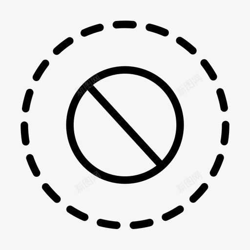 无数据禁止虚线图标svg_新图网 https://ixintu.com 无数据 禁止 虚线图标