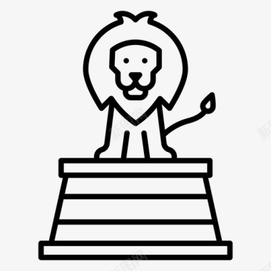 马戏狮子动物咆哮图标图标