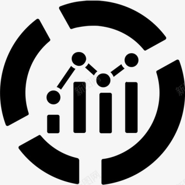 市场分析商业智能商业管理字形图标图标