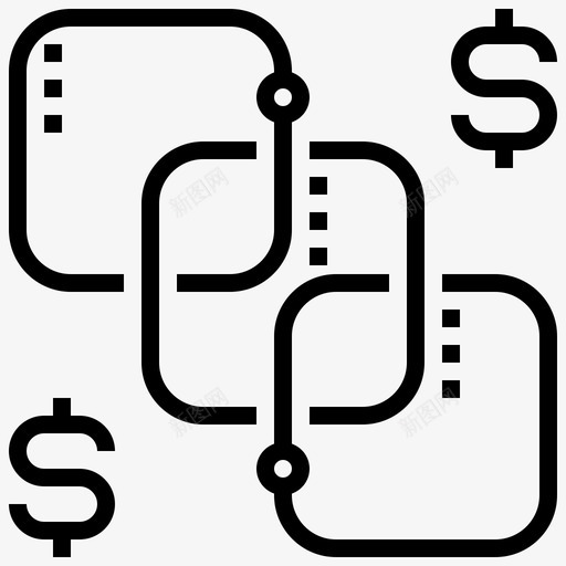 区块链货币经济图标svg_新图网 https://ixintu.com 区块链 经济 货币 金融 金融科技