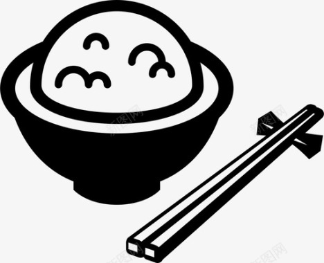 饭碗亚洲人筷子图标图标
