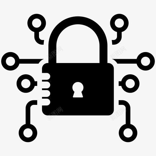 网络安全信息安全网络保护图标svg_新图网 https://ixintu.com 信息安全 网络保护 网络安全 网络托管字形概念图标
