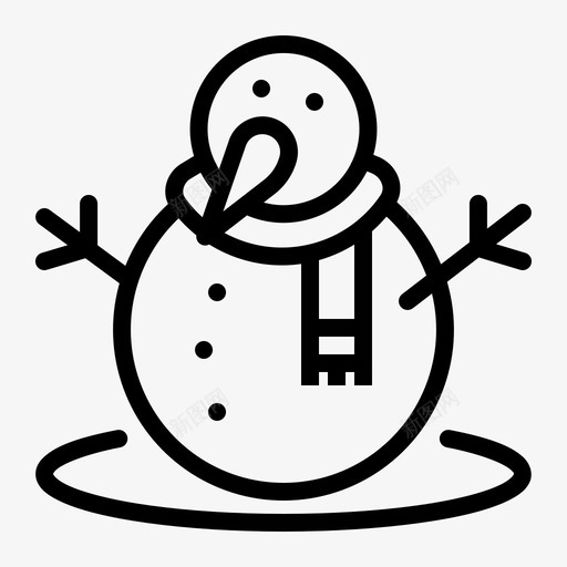 雪人胡萝卜圣诞节图标svg_新图网 https://ixintu.com 冬天 圣诞节 新年 胡萝卜 雪人