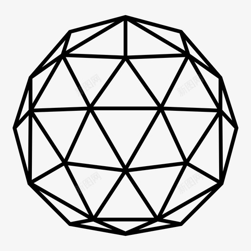 多面体边几何形状图标svg_新图网 https://ixintu.com 三角形 几何形状 多面体 立体几何 边