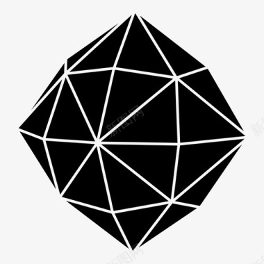 六面体八面体三维数学图标图标