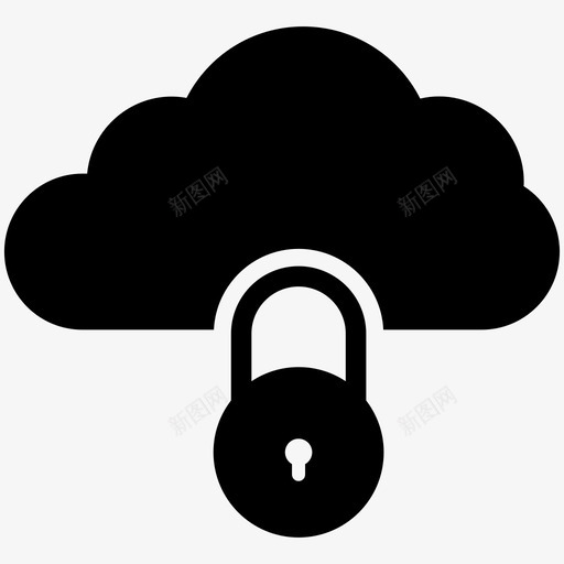 云安全云计算安全云数据锁图标svg_新图网 https://ixintu.com 云安全 云数据锁 云网络安全 云计算安全 网络安全 网络托管字形概念图标