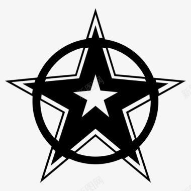 星星军队徽章图标图标